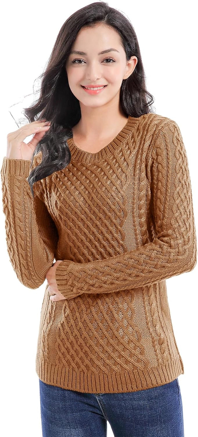 Women Crew Neck Korea Knit Stretchable Elasticity Long Sleeve Sweater Jumper